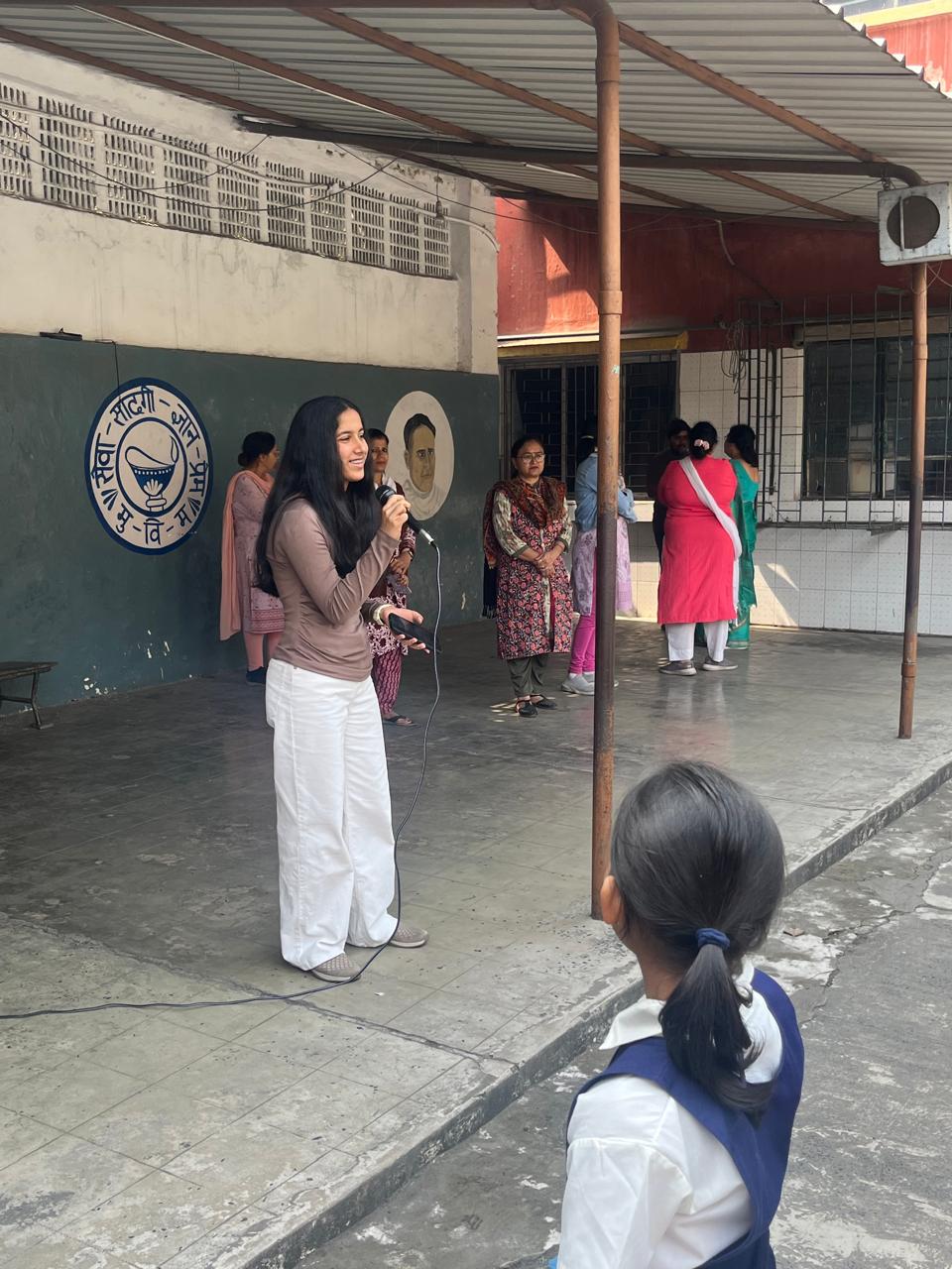 Coach guiding students